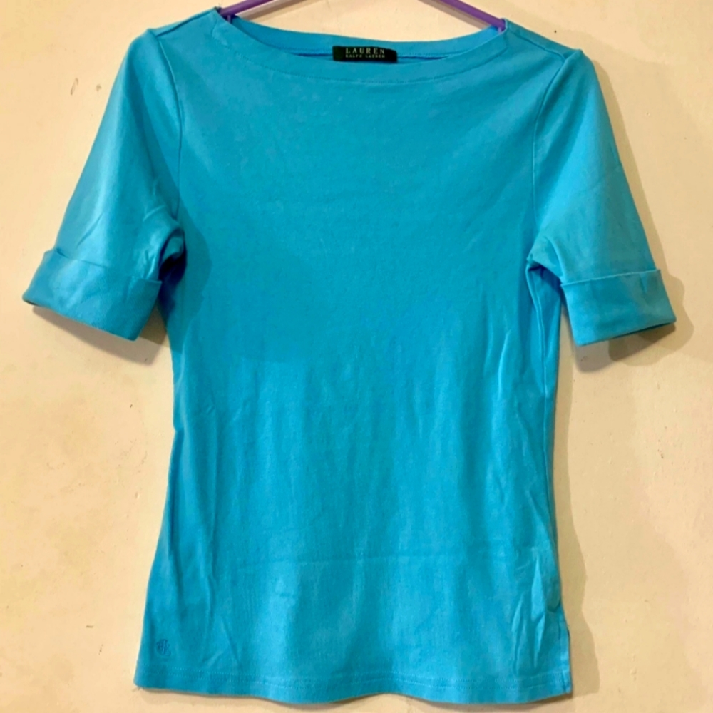 🌼 - Lauren Ralph Lauren sz Small Turquoise Cotton Shirt